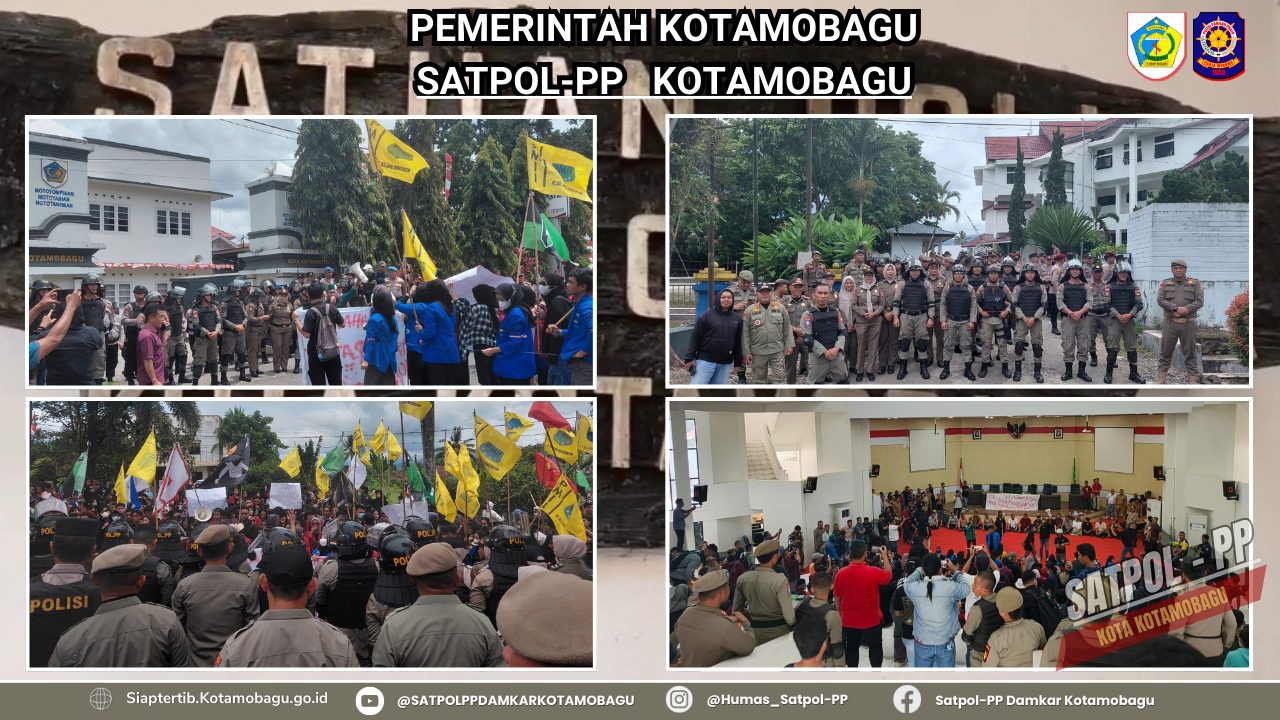 Aksi Demonstrasi di Kotamobagu Berjalan Tertib, Satpol PP Lakukan Pengamanan di Sejumlah Titik