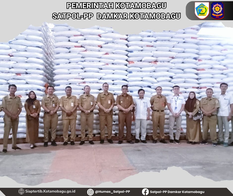 PJ, WALIKOTA KOTAMOBAGU BERKUNJUNG KE GUDANG BULOG MENGECEK KESIAPAN CADANGAN BERAS PEMERINTAH 