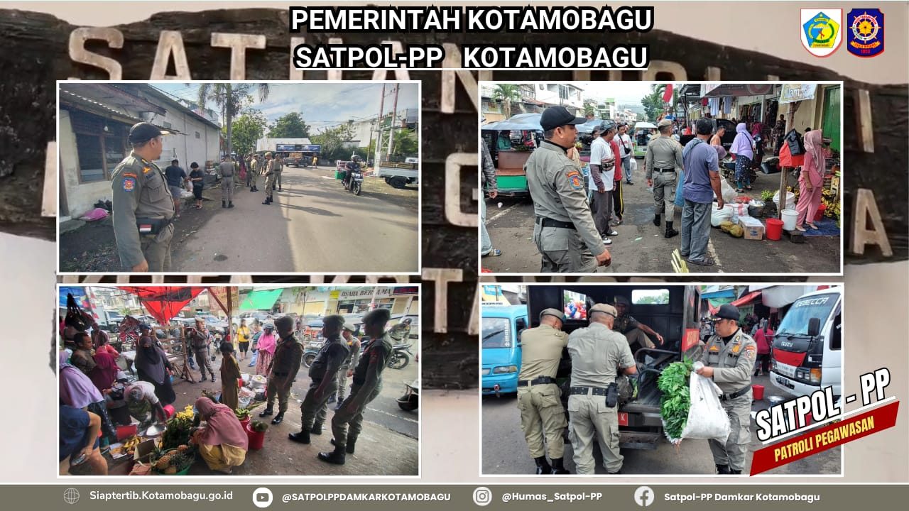 SATPOL-PP KOTAMOBAGU TERTIBKAN PEDAGANG DI JALAN KARTINI
