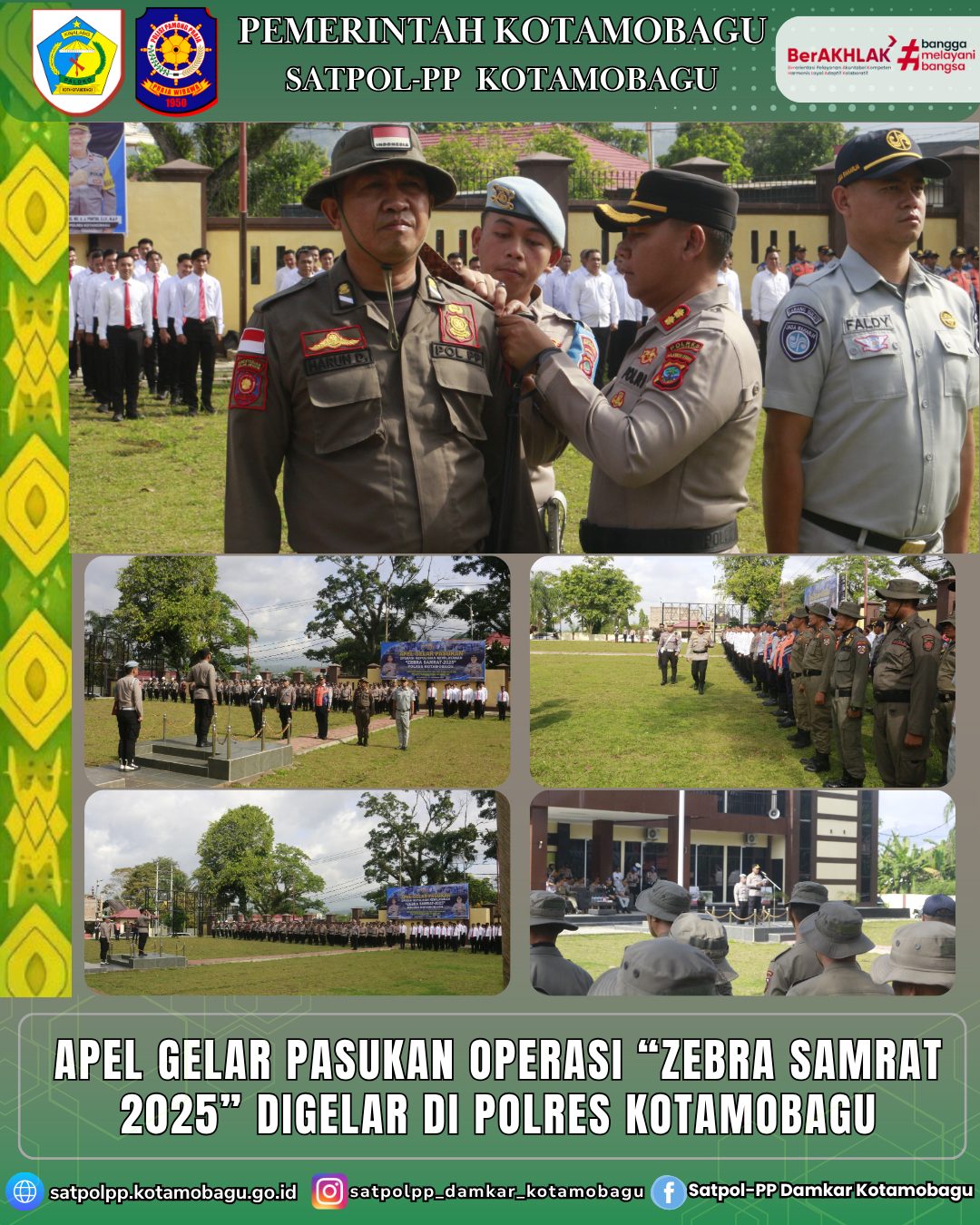 Satpol PP Kotamobagu Ikuti Apel Gelar Pasukan Operasi Zebra Samrat 2025