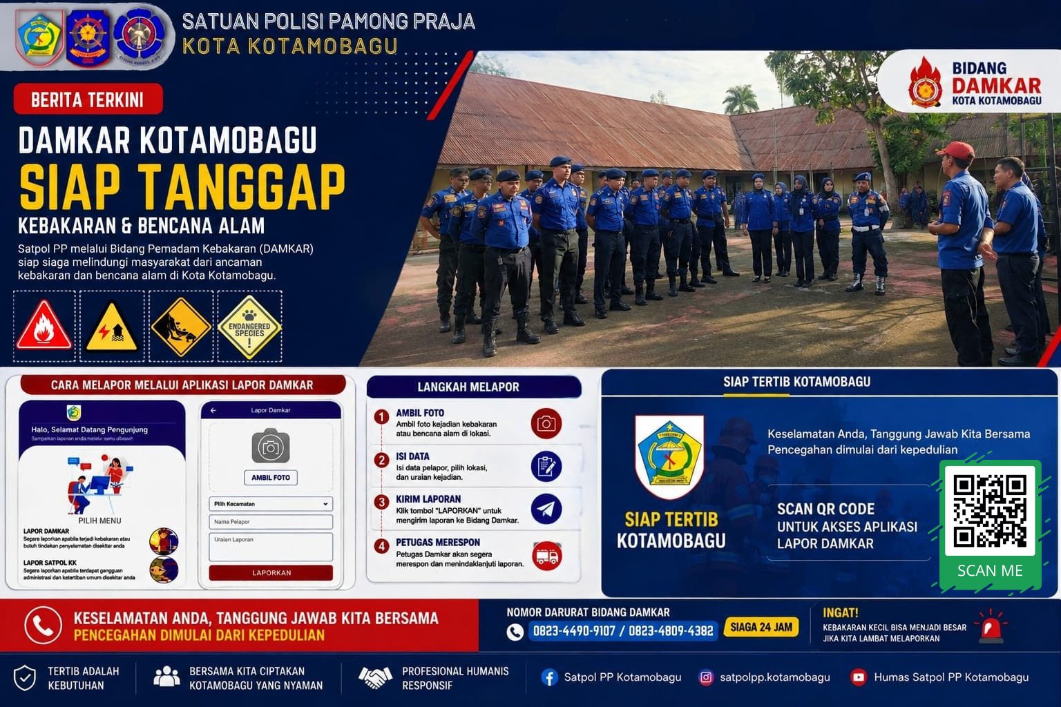DAMKAR KOTAMOBAGU SIAP SIAGA 24 JAM Masyarakat Diimbau Manfaatkan Aplikasi SIAP TERTIB untuk Pelaporan Cepat