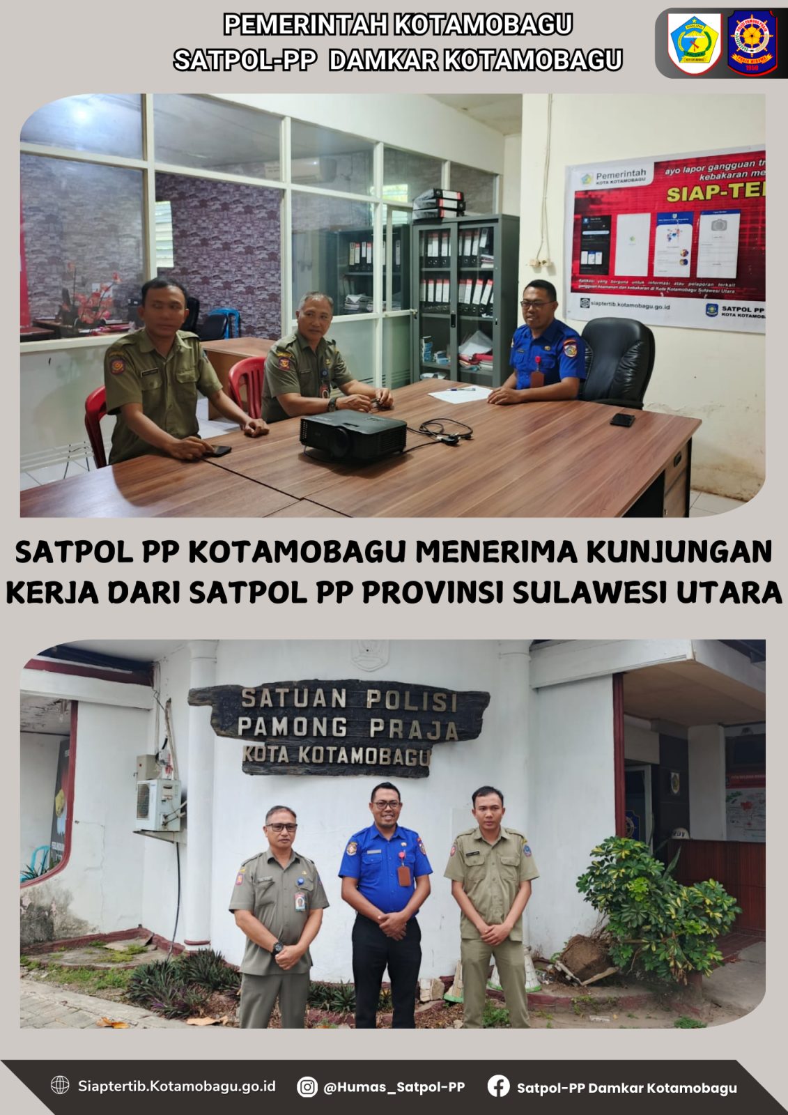 kUNJUNGAN KERJA DINAS SATPOL PP PROVINSI SULAWESI UTARA DI KANTOR DINAS SATPOL PP KOTAMOBAGU