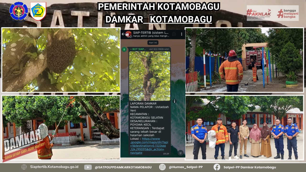 SATUAN PEMADAM KEBAKARAN KOTAMOBAGU TANGGAPI LAPORAN NON KEBAKARAN DI SDIT AN-NAHL POYOWA KECIL
